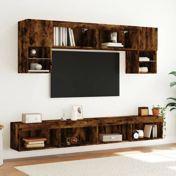 TV-Schränke mit LED Räuchereiche 100 cm