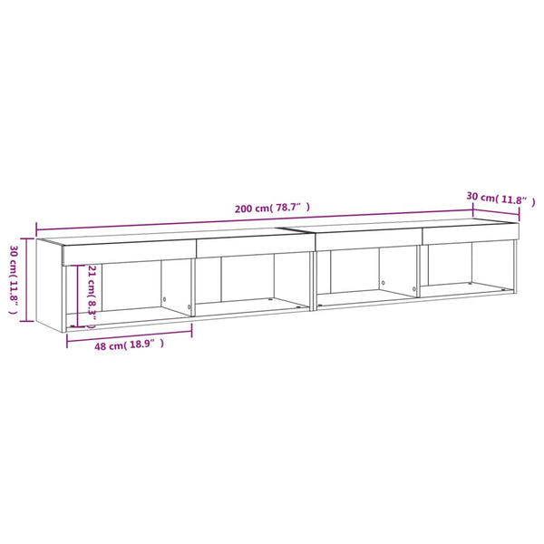 TV-Schränke mit LED Räuchereiche 100 cm