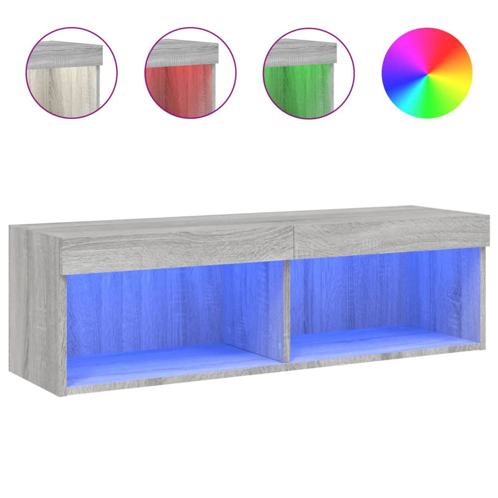 TV-Schrank Grau Sonoma mit LED 100cm