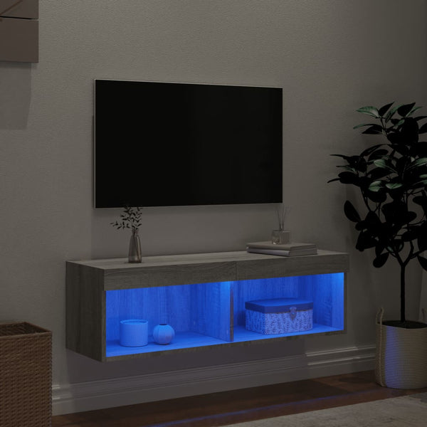 TV-Schrank Grau Sonoma mit LED 100cm