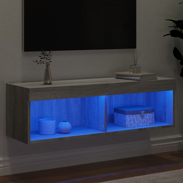 TV-Schrank Grau Sonoma mit LED 100cm