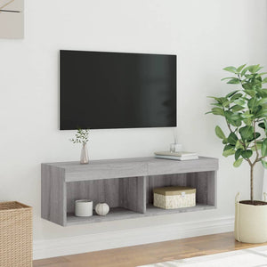 TV-Schrank Grau Sonoma mit LED 100cm