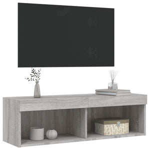 TV-Schrank Grau Sonoma mit LED 100cm
