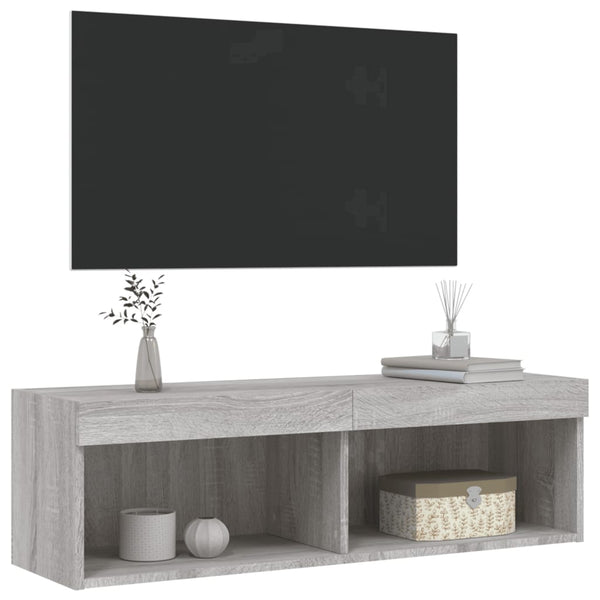 TV-Schrank Grau Sonoma mit LED 100cm