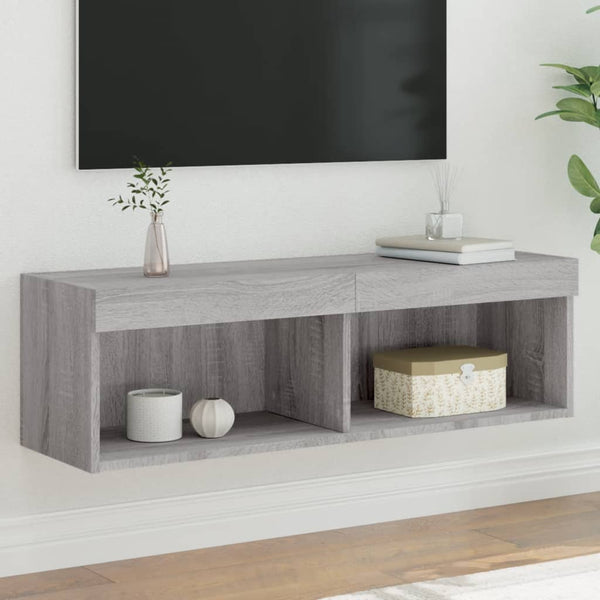 TV-Schrank Grau Sonoma mit LED 100cm