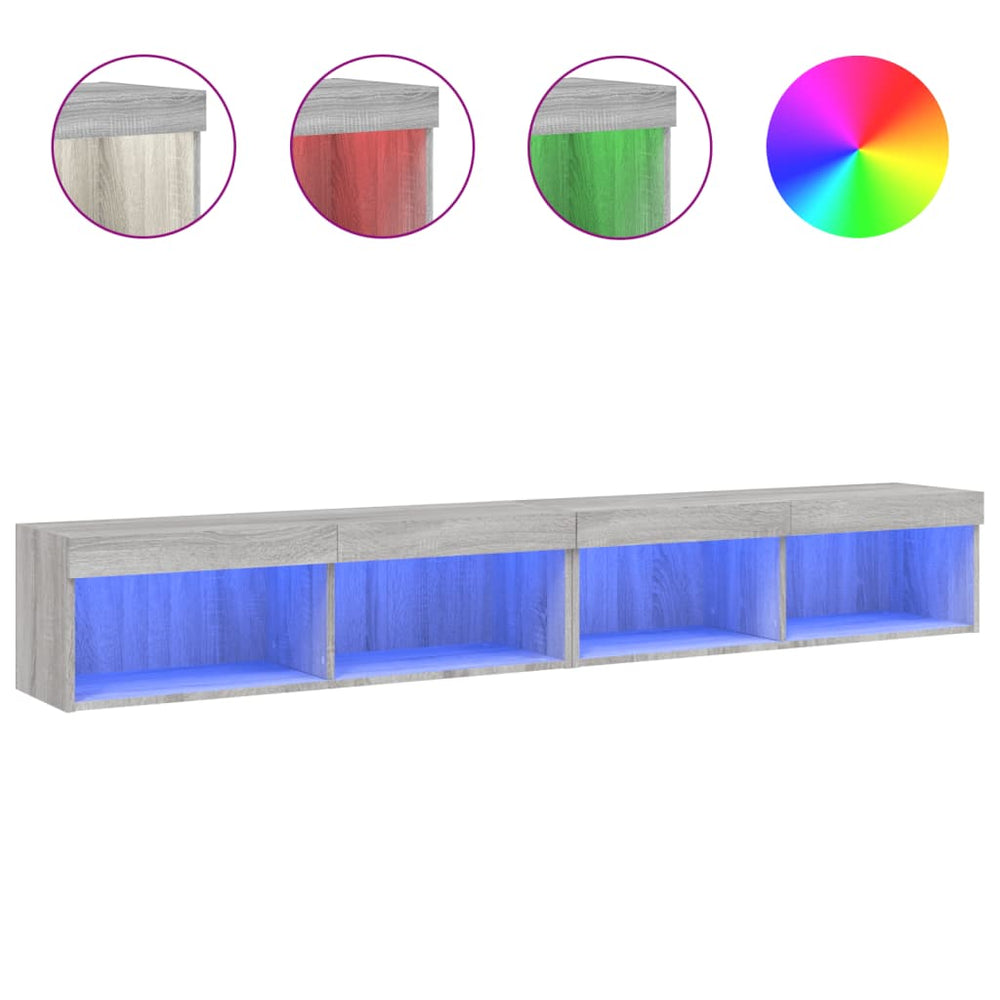 TV-Schränke mit LED Grau Sonoma 2er-Set