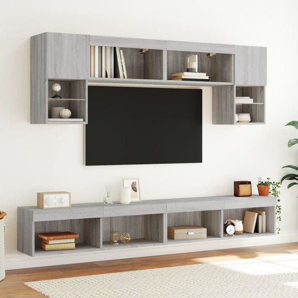 TV-Schränke mit LED Grau Sonoma 2er-Set