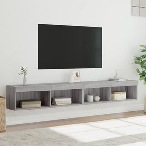 TV-Schränke mit LED Grau Sonoma 2er-Set