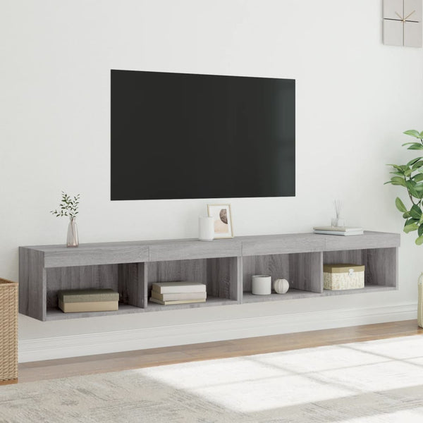 TV-Schränke mit LED Grau Sonoma 2er-Set