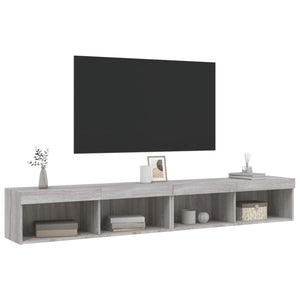 TV-Schränke mit LED Grau Sonoma 2er-Set