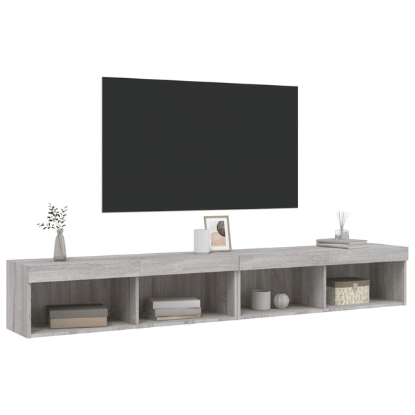 TV-Schränke mit LED Grau Sonoma 2er-Set