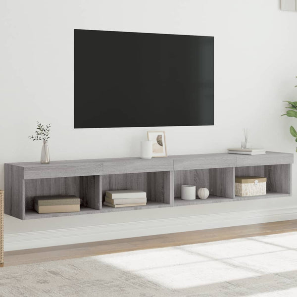 TV-Schränke mit LED Grau Sonoma 2er-Set