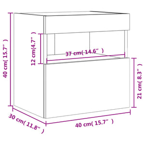 TV-Wandschrank mit LED Weiß 40 cm