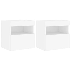 TV Wandschränke mit LED, 2er Set, Weiß