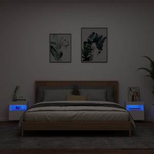 TV Wandschränke mit LED, 2er Set, Weiß