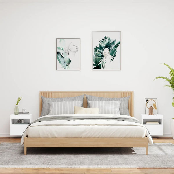 TV Wandschränke mit LED, 2er Set, Weiß
