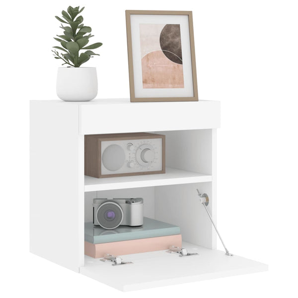 TV Wandschränke mit LED, 2er Set, Weiß