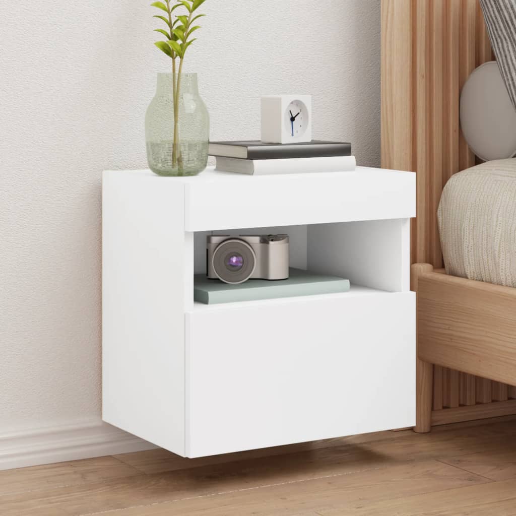 TV Wandschränke mit LED, 2er Set, Weiß