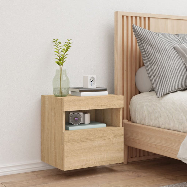 TV-Wandschrank mit LED Sonoma Eiche 40cm
