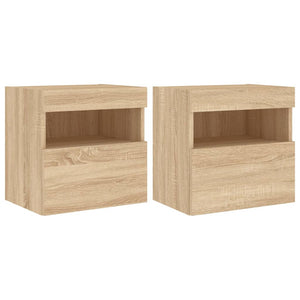 TV-Wandschränke mit LED Sonoma-Eiche 2er-Set