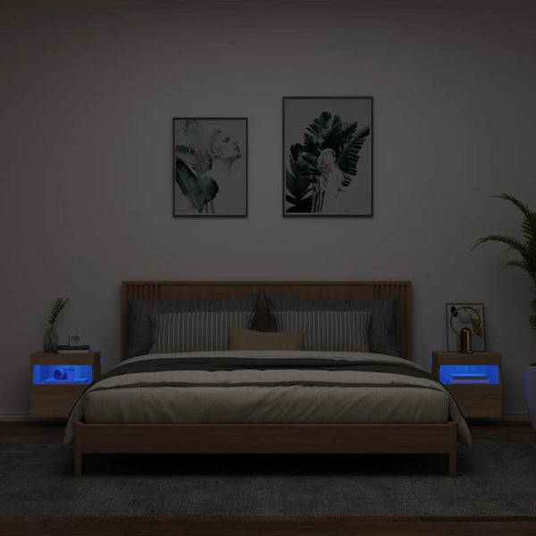 TV-Wandschränke mit LED Sonoma-Eiche 2er-Set