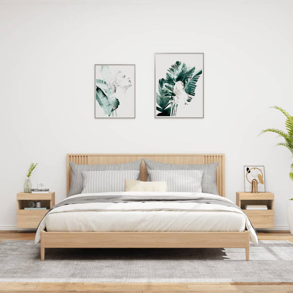TV-Wandschränke mit LED Sonoma-Eiche 2er-Set