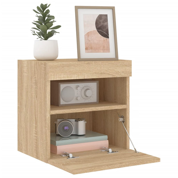 TV-Wandschränke mit LED Sonoma-Eiche 2er-Set