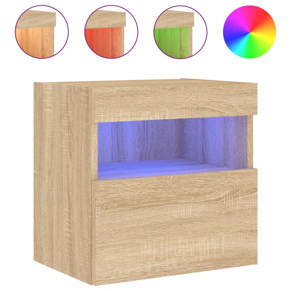 TV-Wandschränke mit LED Sonoma-Eiche 2er-Set