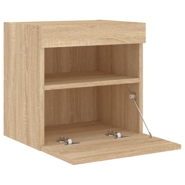 TV-Wandschränke mit LED Sonoma-Eiche 2er-Set