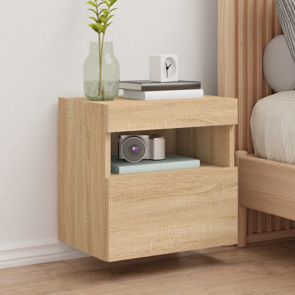 TV-Wandschränke mit LED Sonoma-Eiche 2er-Set