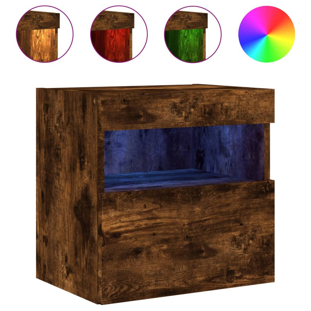 TV-Wandschrank mit LED Räuchereiche 40 cm