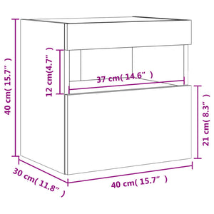 TV-Wandschrank mit LED Räuchereiche 40 cm