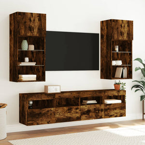 TV-Wandschrank mit LED Räuchereiche 40 cm