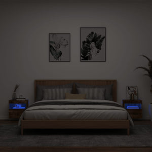 TV-Wandschränke mit LED Räuchereiche 40x40 cm, 2er-Set