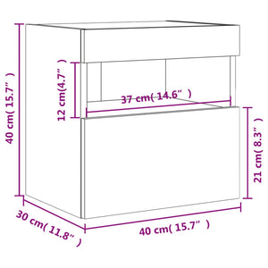 TV-Wandschränke mit LED Räuchereiche 40x40 cm, 2er-Set