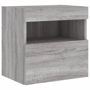 Grauer TV-Wandschrank mit LED