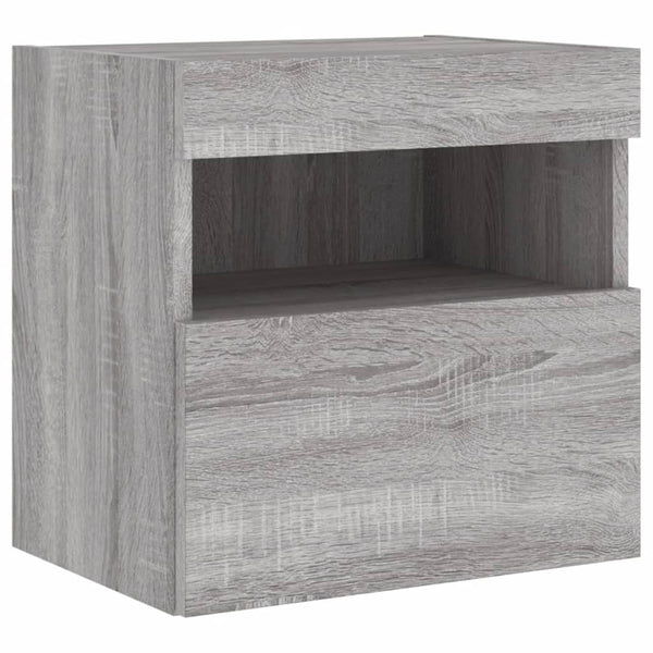 Grauer TV-Wandschrank mit LED