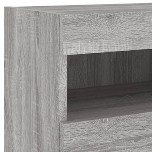 Grauer TV-Wandschrank mit LED