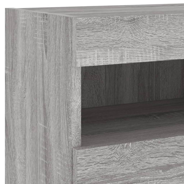 Grauer TV-Wandschrank mit LED