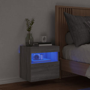 Grauer TV-Wandschrank mit LED