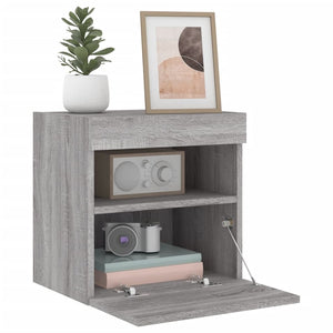 Grauer TV-Wandschrank mit LED