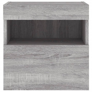 Grauer TV-Wandschrank mit LED
