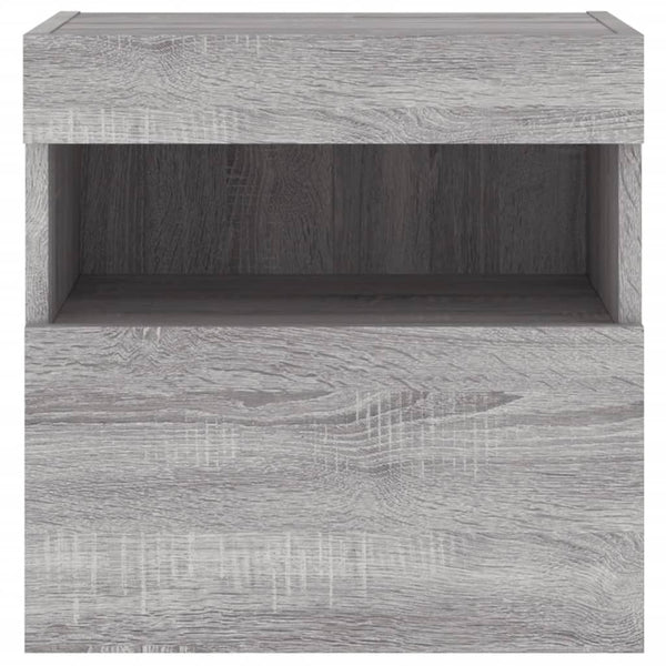 Grauer TV-Wandschrank mit LED