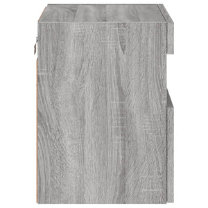 Grauer TV-Wandschrank mit LED