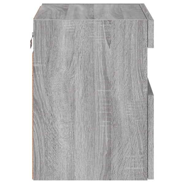 Grauer TV-Wandschrank mit LED