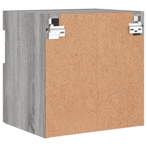 Grauer TV-Wandschrank mit LED