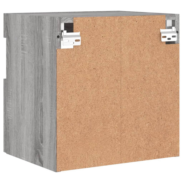 Grauer TV-Wandschrank mit LED