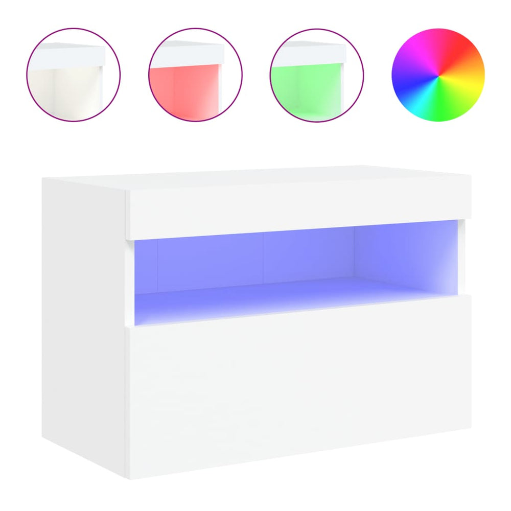 TV-Wandschrank mit LED Weiß 60x30x40 cm