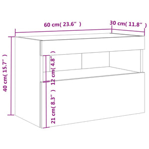 TV-Wandschrank mit LED Weiß 60x30x40 cm