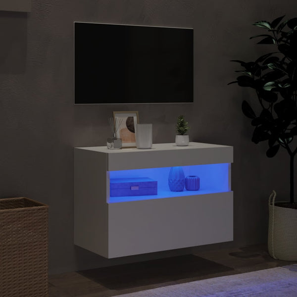 TV-Wandschrank mit LED Weiß 60x30x40 cm